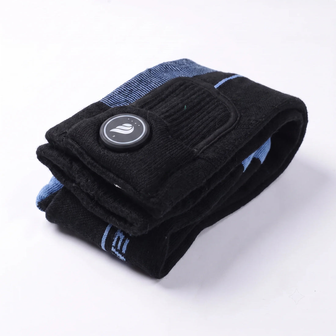 Opgevouwen verwarmde skisokken zwart/lichtblauw