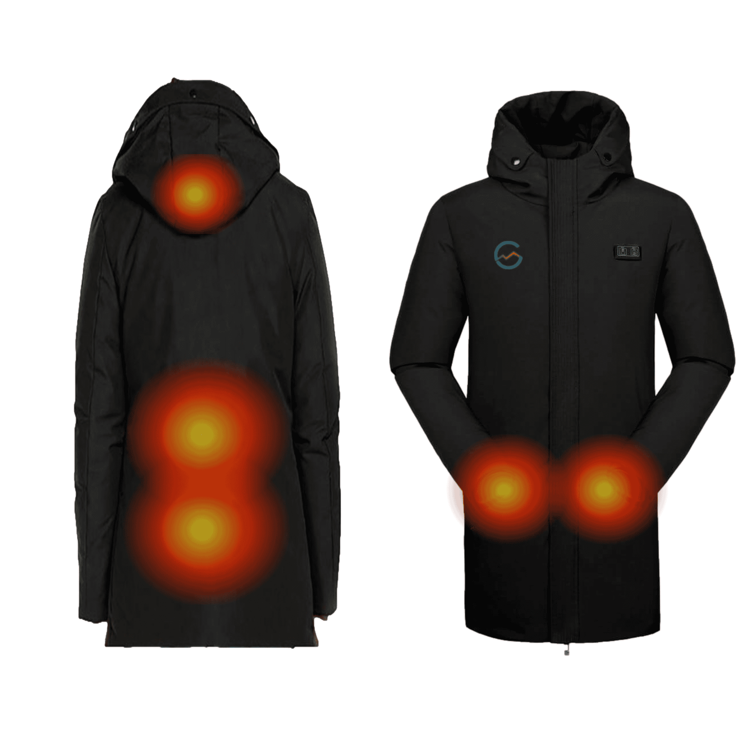 GLØDE Electric Heated Winter Jacket Parka Men Black